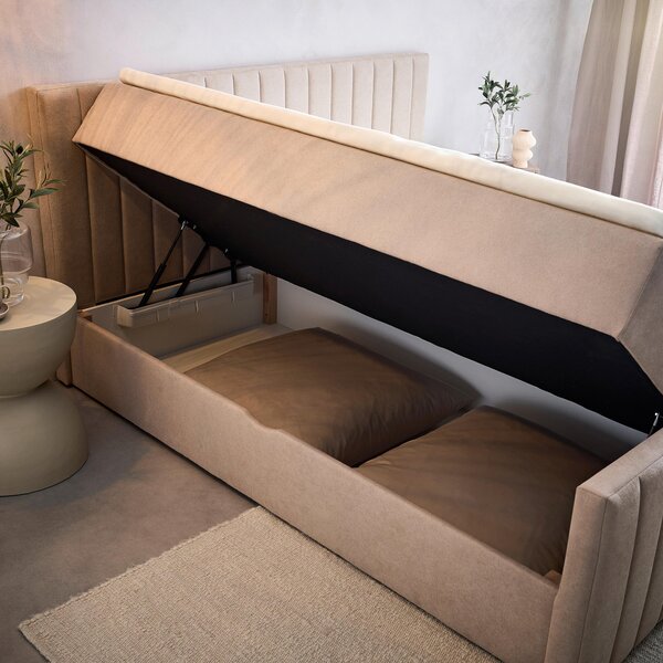 AMERICKÁ POSTEL, 160/200 cm, béžová Boxxx - Postele s úložným prostorem, Online Only