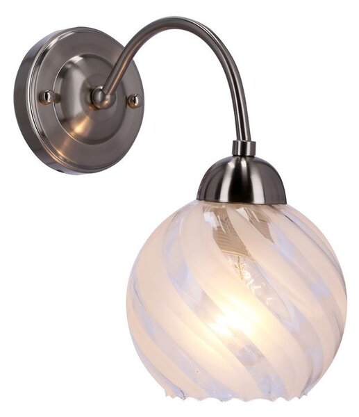 Nástěnné moderní osvětlení BAIDA - 1xE27, 60W, stříbrné / čiré
