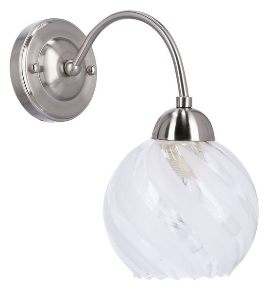Nástěnné moderní osvětlení BAIDA - 1xE27, 60W, stříbrné / čiré