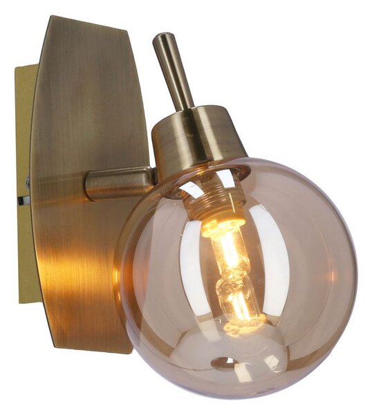 Nástěnné bodové svítidlo LENTINI - 1xG9, 40W, patina / jantarové