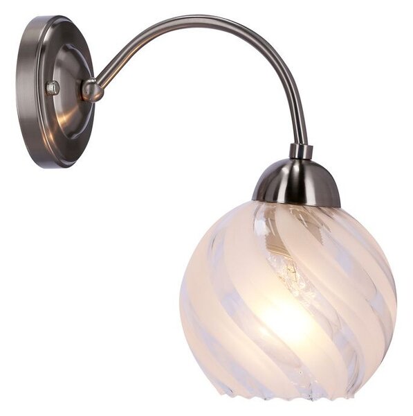 Nástěnné moderní osvětlení BAIDA - 1xE27, 60W, stříbrné / čiré