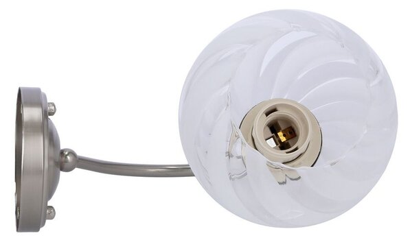 Nástěnné moderní osvětlení BAIDA - 1xE27, 60W, stříbrné / čiré