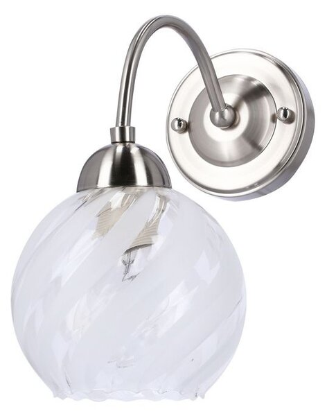 Nástěnné moderní osvětlení BAIDA - 1xE27, 60W, stříbrné / čiré