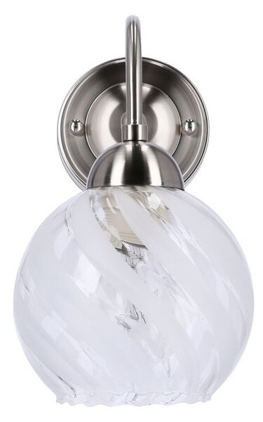 Nástěnné moderní osvětlení BAIDA - 1xE27, 60W, stříbrné / čiré