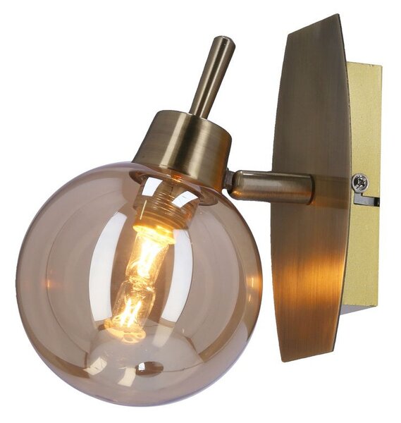 Nástěnné bodové svítidlo LENTINI - 1xG9, 40W, patina / jantarové