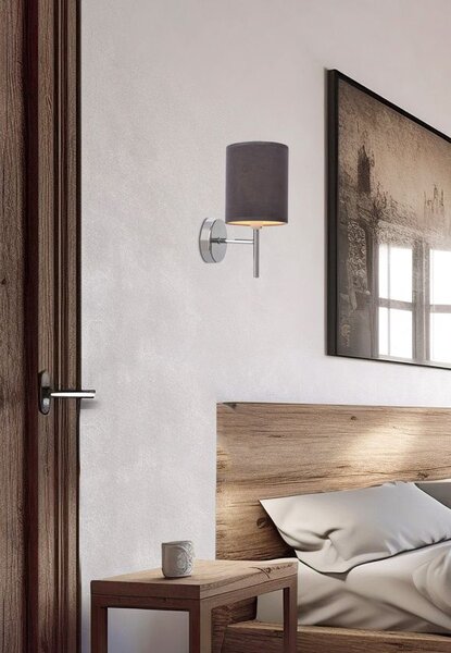 Nástěnné moderní osvětlení YAN - 1xE14, 40W, chromované / grafitové