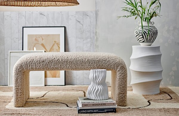 Bílý kameninový odkládací stolek Bloomingville Volise 37 cm