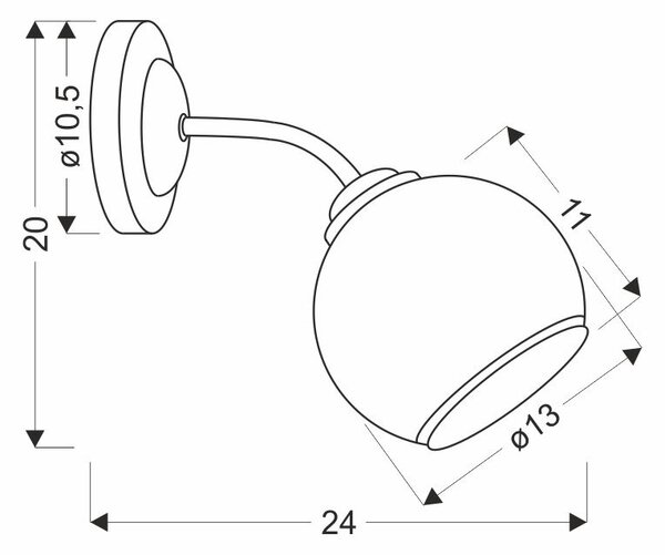 Moderní nástěnné svítidlo MARINEN - 1xE27, 40W, černé / bílé