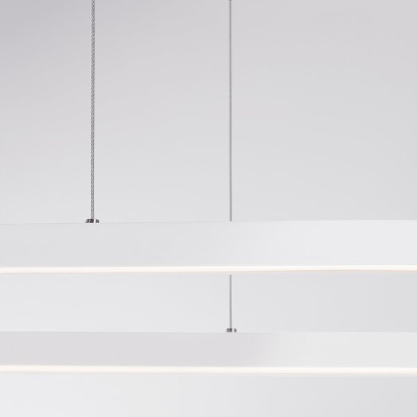Bílé kovové závěsné LED světlo Nova Luce Cuppe 120 cm