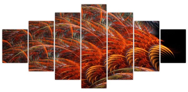 Obraz - Abstraktní imitace peří (210x100 cm)