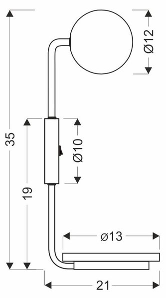 Nástěnná lampa s poličkou PONIO - 1xG9, 25W, černá / bílá