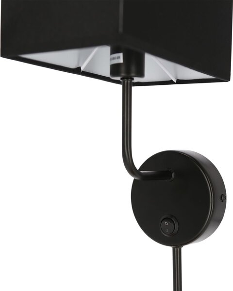 Nástěnná lampa s poličkou KETO - 1xE14, 40W, černá