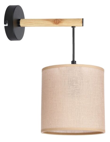 Nástěnná lampa COMBI - 1xE27, 60W, černá / hnědá / béžová