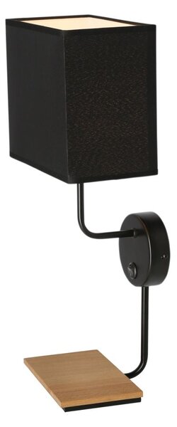 Nástěnná lampa s poličkou KETO - 1xE14, 40W, černá
