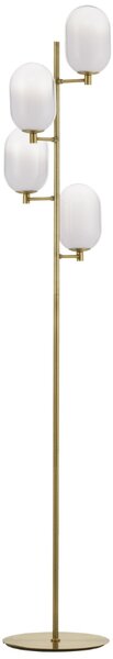 Bílo-zlatá skleněná stojací lampa Nova Luce Balor 165 cm