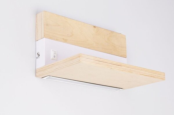 Nástěnné LED svítidlo s USB portem ANET - 2x4W, 4000K (denní bílá), hnědé / bílé