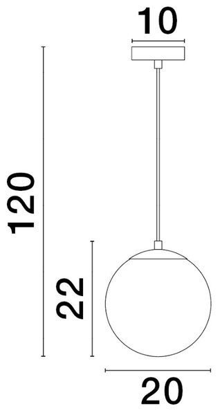 Bílé skleněné závěsné světlo Nova Luce Vita 20 cm