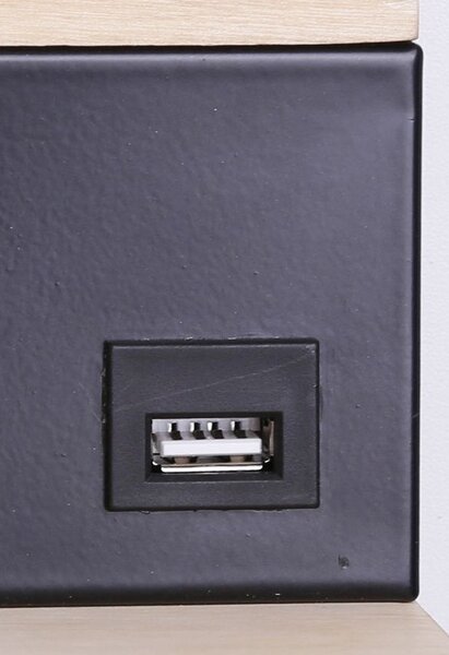Nástěnné LED svítidlo s USB portem ANET - 2x4W, 4000K (denní bílá), hnědé / černé