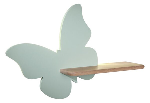 Dětská LED lampička na zeď s poličkou BUTTERFLY - 5W, 4000K (denní bílá), mátová