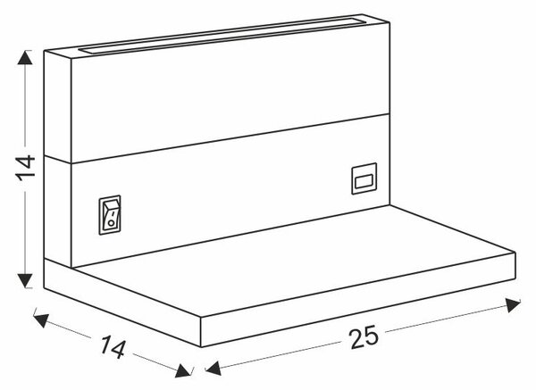 Nástěnné LED svítidlo s USB portem ANET - 2x4W, 4000K (denní bílá), hnědé / černé