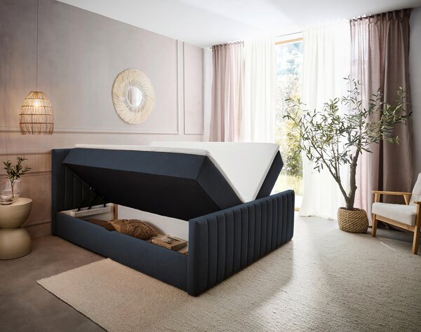 AMERICKÁ POSTEL, 180/200 cm, antracitová Boxxx - Postele s úložným prostorem, Online Only