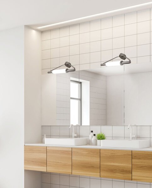 Nástěnné osvětlení nad zrcadlo MAJOR - 2xG9, 40W, stříbrná