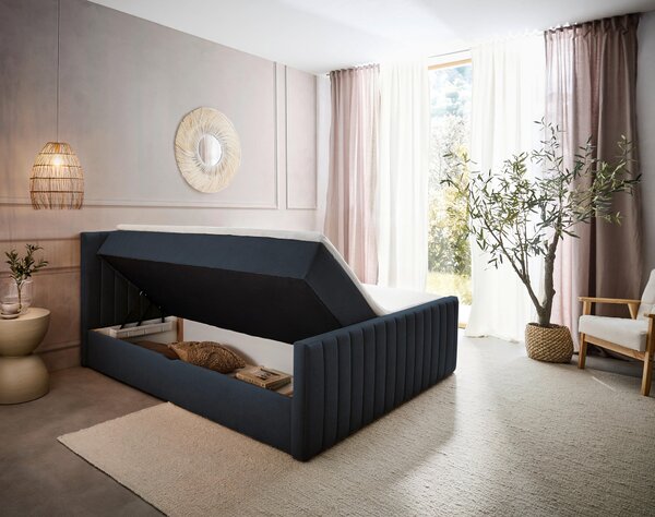 AMERICKÁ POSTEL, 180/200 cm, antracitová Boxxx - Postele s úložným prostorem, Online Only