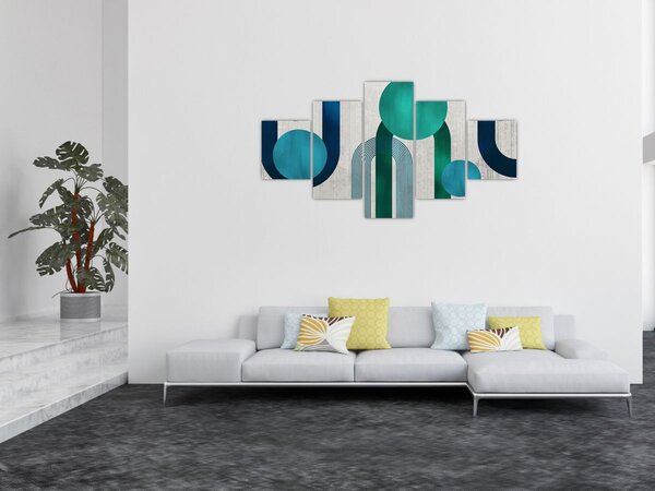 Obraz - Čáry a kruhové tvary (125x70 cm)