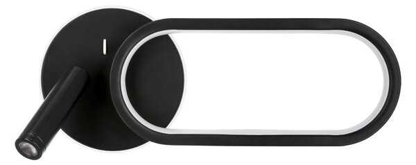 LED nástěnná lampa k posteli MONET - 13W, 3000-6000K (teplá-studená bílá), černá