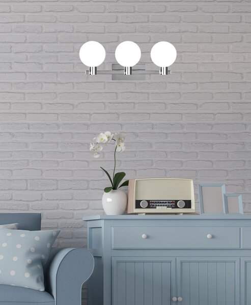 Moderní nástěnné svítidlo MALDUS - 3xG9, 40W, chromované / bílé