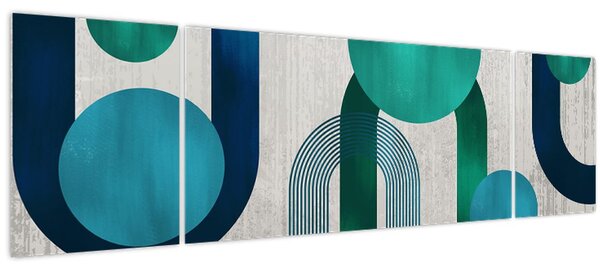 Obraz - Čáry a kruhové tvary (170x50 cm)