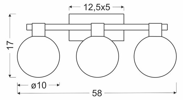 Moderní nástěnné svítidlo MALDUS - 3xG9, 40W, chromované / bílé