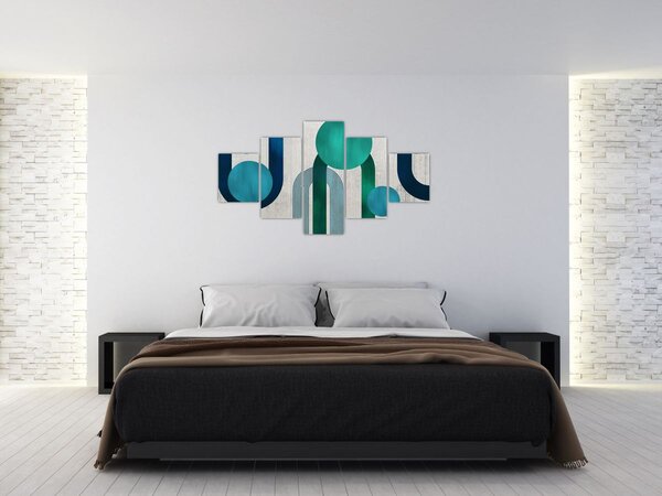 Obraz - Čáry a kruhové tvary (125x70 cm)