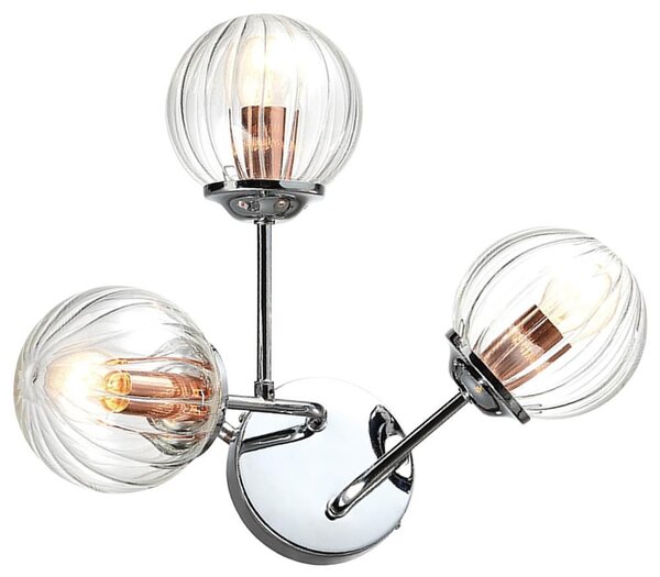 Moderní nástěnné osvětlení BEST - 3xE14, 40W, chromované / měděné