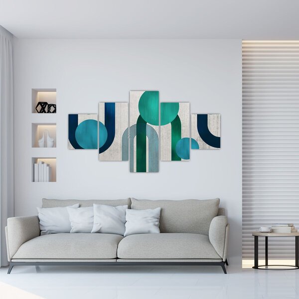 Obraz - Čáry a kruhové tvary (125x70 cm)