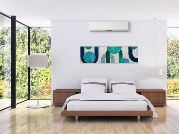 Obraz - Čáry a kruhové tvary (170x50 cm)