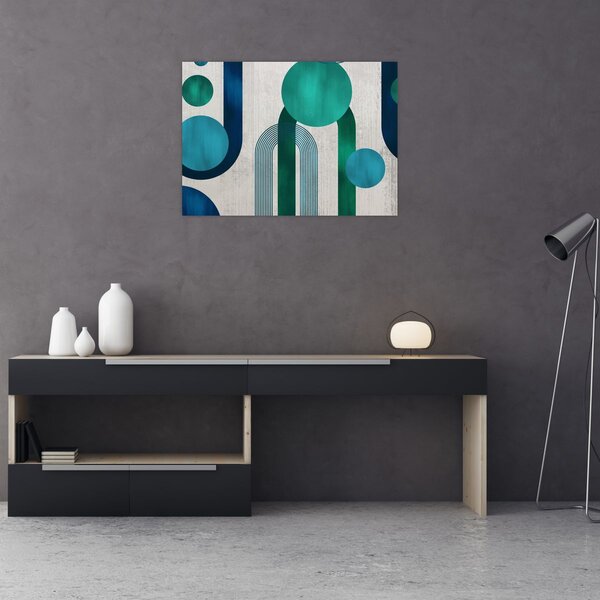 Obraz - Čáry a kruhové tvary (70x50 cm)