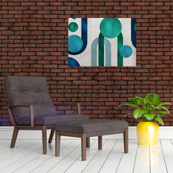 Obraz - Čáry a kruhové tvary (70x50 cm)