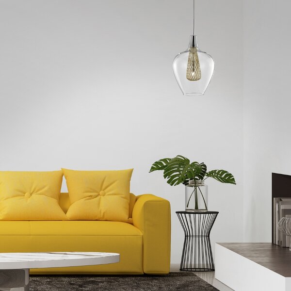 Skleněné závěsné světlo Nova Luce Filo 18 cm