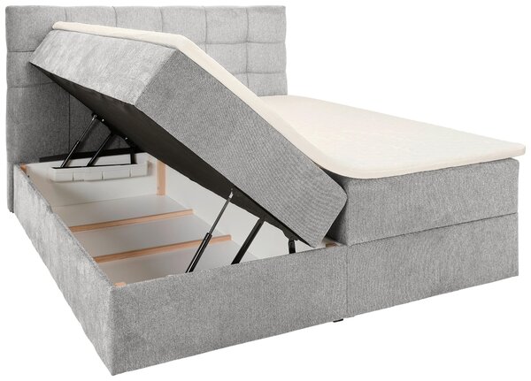 AMERICKÁ POSTEL, 140/200 cm, světle šedá Boxxx - Postele s úložným prostorem, Online Only