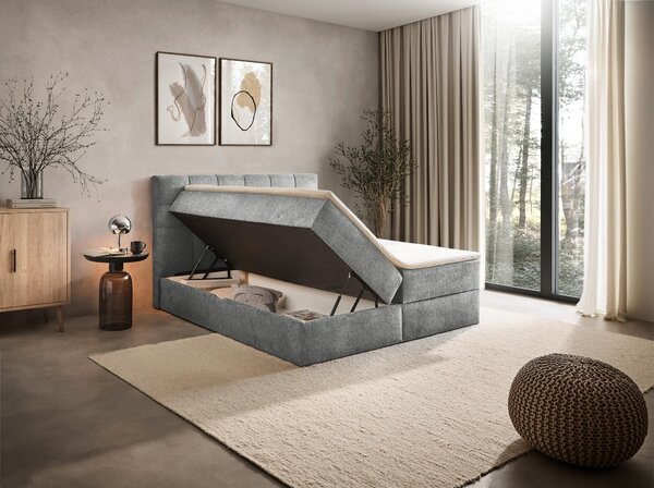 AMERICKÁ POSTEL, 160/200 cm, šedá Boxxx - Postele s úložným prostorem, Online Only