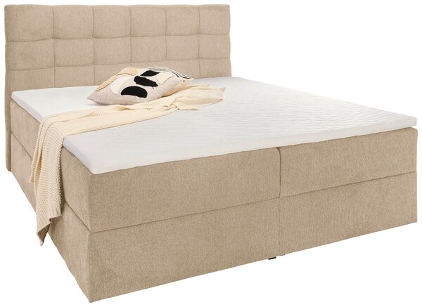 AMERICKÁ POSTEL, 140/200 cm, krémová Boxxx - Postele s úložným prostorem, Online Only