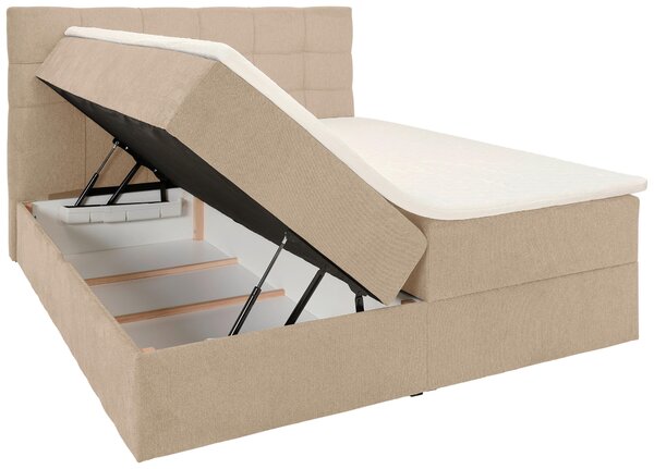 AMERICKÁ POSTEL, 140/200 cm, krémová Boxxx - Postele s úložným prostorem, Online Only