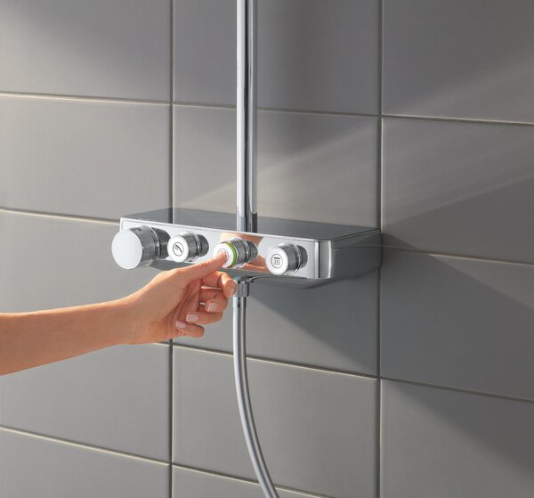 Grohe Euphoria sprchová sada na stěnu s termostatem s dešťovou sprchou StarLight Chrome 26508000