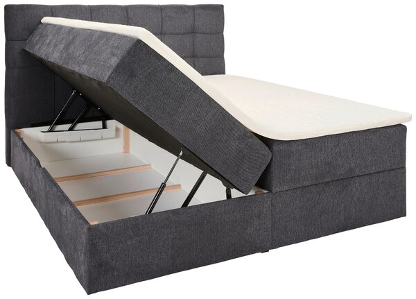AMERICKÁ POSTEL, 160/200 cm, tmavě šedá Boxxx - Postele s úložným prostorem, Online Only