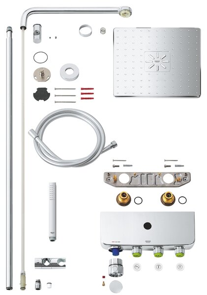 Grohe Euphoria sprchová sada na stěnu s termostatem s dešťovou sprchou StarLight Chrome 26508000