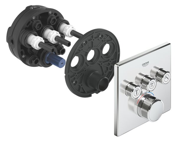 Grohe Grohtherm SmartControl vanová baterie pod omítku s termostatem StarLight Chrome 29126000