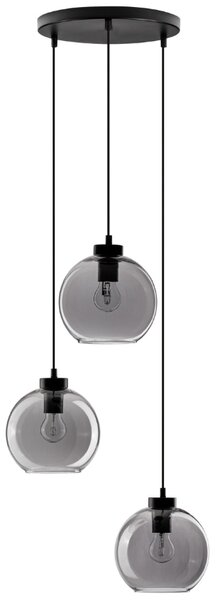 Kouřově šedé skleněné závěsné světlo Nova Luce Palmer 30 cm