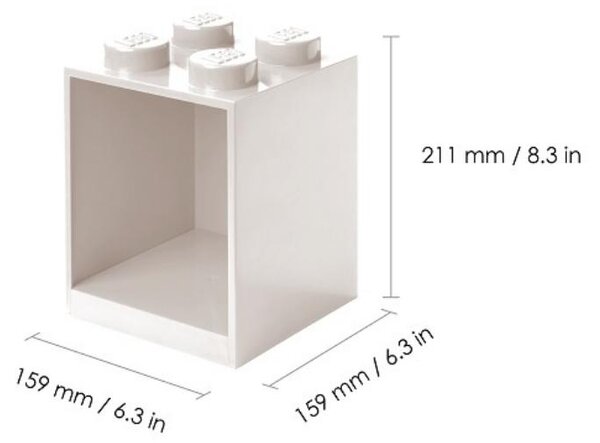 Set dvou bílých nástěnných polic LEGO® Brick