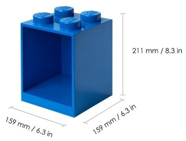 Set dvou modrých nástěnných polic LEGO® Brick